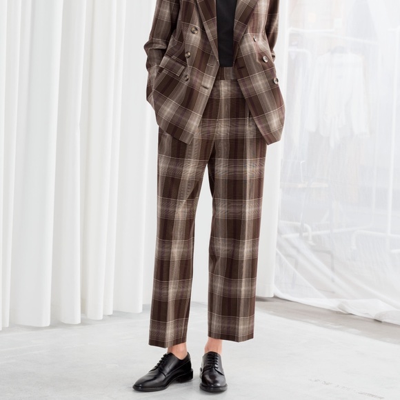 & Other Stories Pants - & Other Stories tailored plaid trousers 8 new
